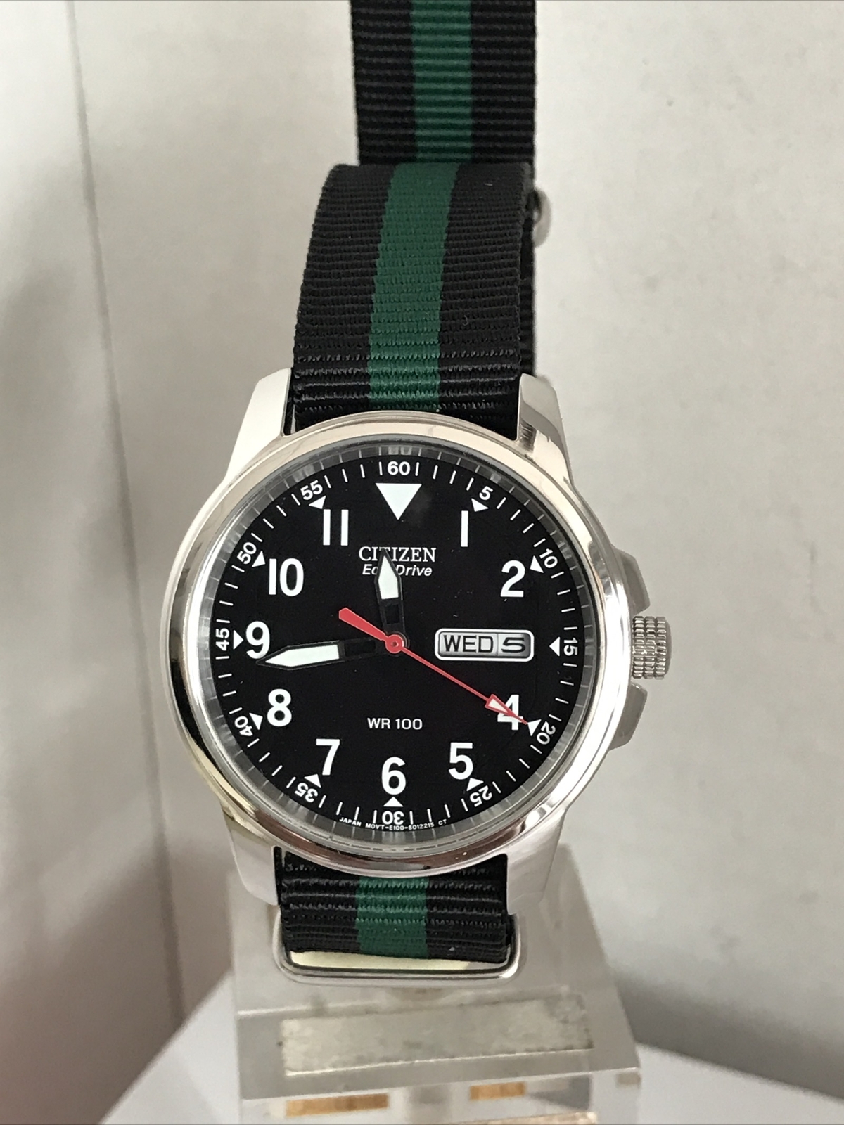 Citizen Men’s Eco-Drive Military Style Day/Date Neto Strap Watch BM8180-03E