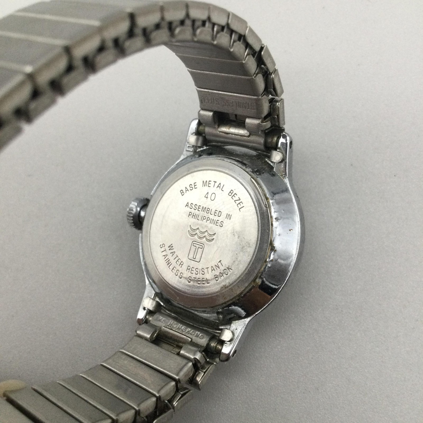 Timex Womens Watch 25mm Date Silver Tone Stretch Band Manual Wind
