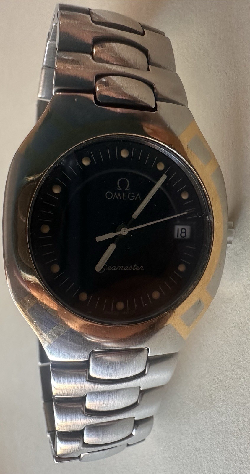 OMEGA Seamaster Polaris Two-Tone Black Dial Date