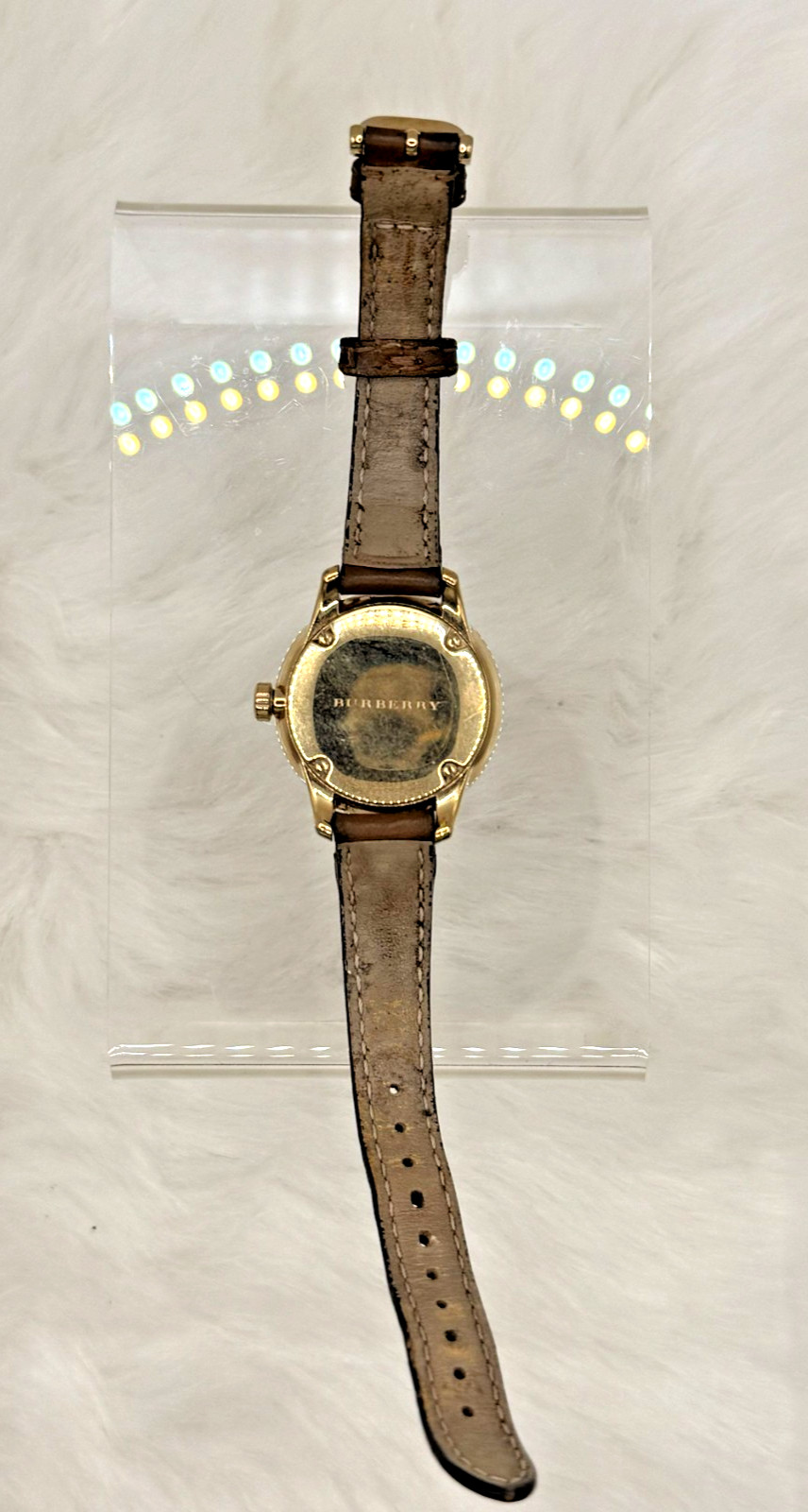 Burberry BU10101 The Classic Tan Gold Tone Steel 32 mm Women’s Watch W/Box