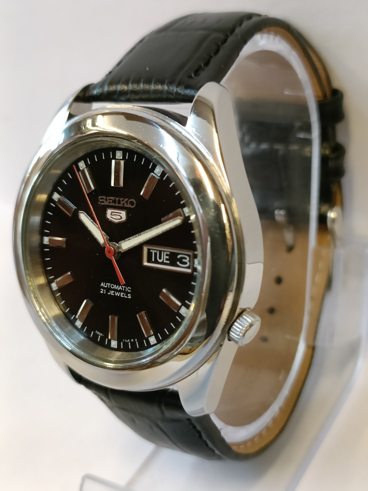 VINTAGE SEIKO 5 21J AUTOMATIC BLACK DIAL 7S26-03X0 JAPAN MEN’S WORKING CONDITION