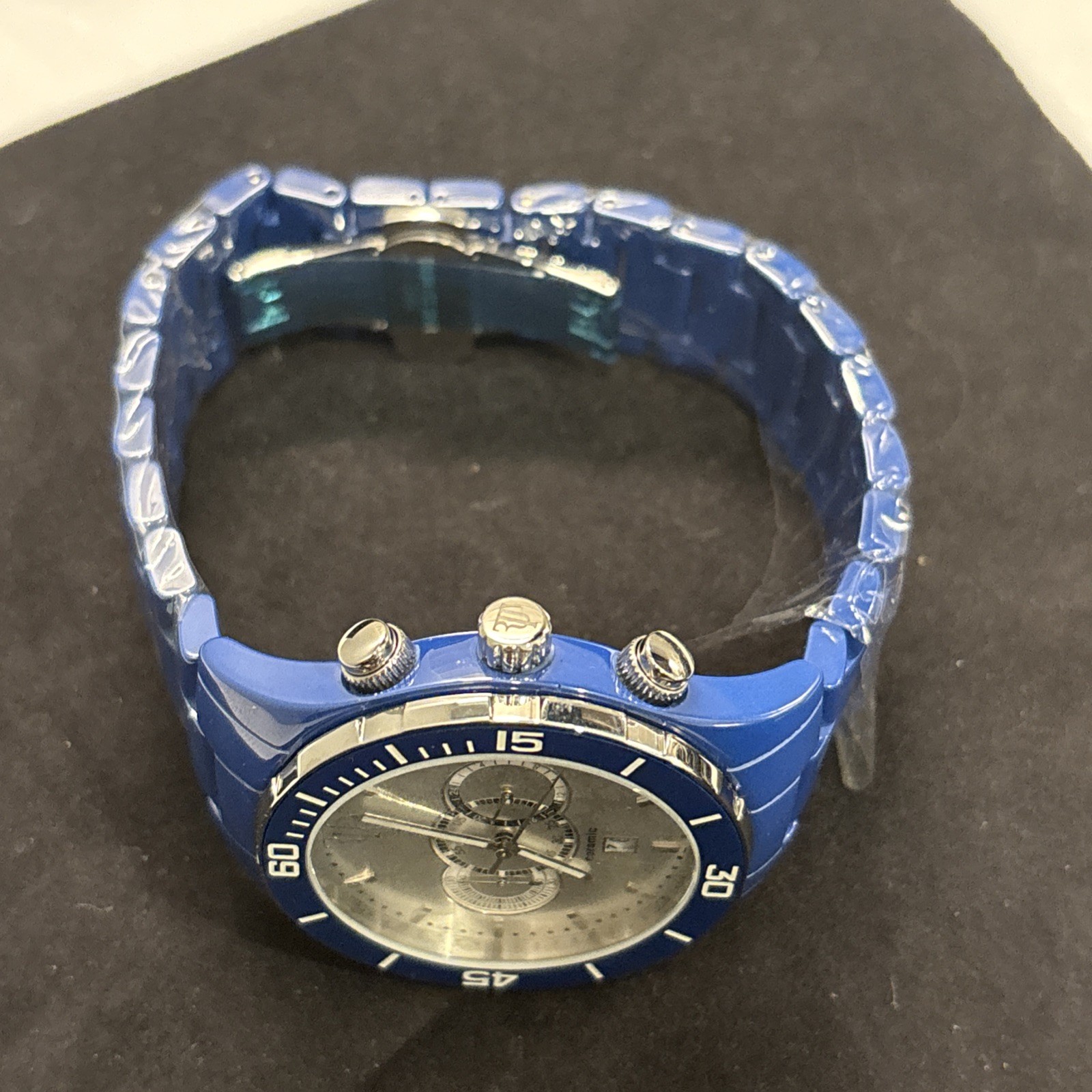 Timepieces by Randy Jackson Swiss Movement Sport Blue Stainless Steel. See Disc