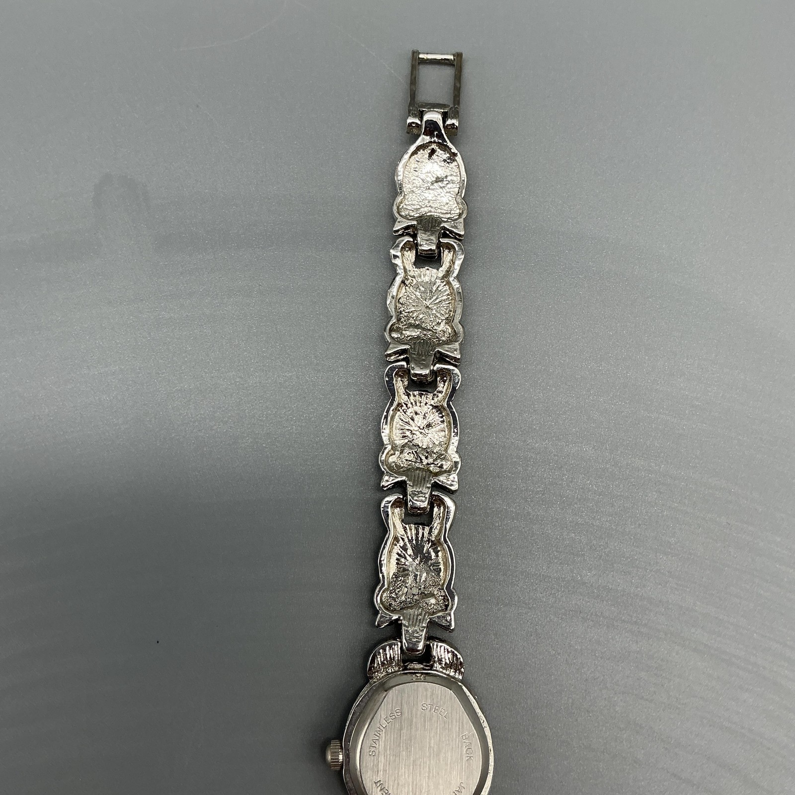 Eikon Womens Watch 13mm Silver Tone Cameo Marcasite Bracelet New Battery