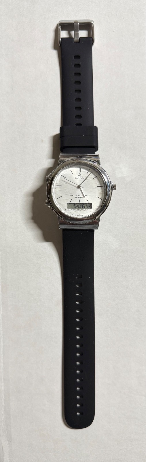 Lorus Quartz Alarm Chronograph V041-6010 Analog Digital Watch – Working