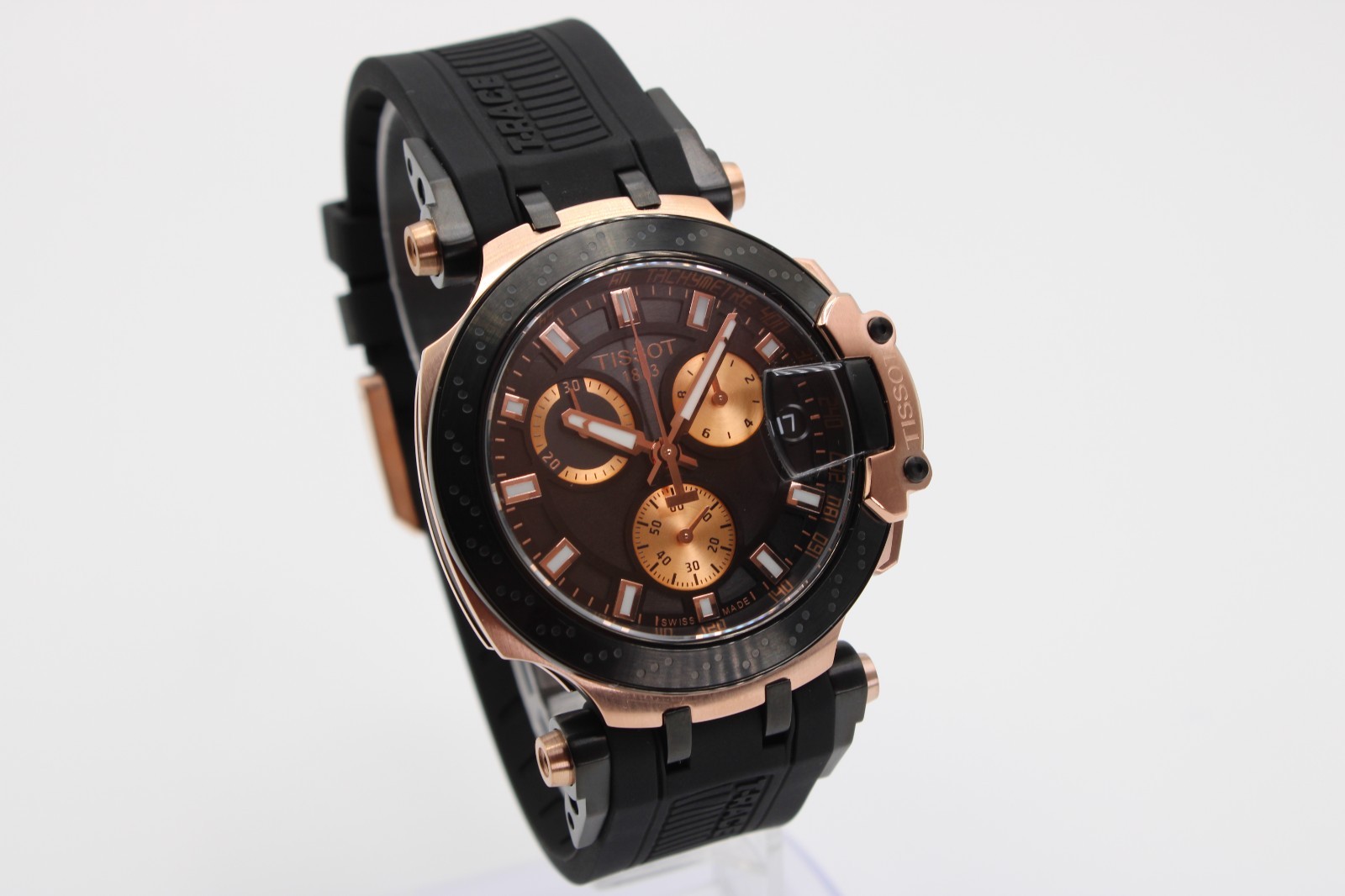 TISSOT T-Race T115.417.37.051.00 Black Dial Rubber Strap Men’s Watch 43mm