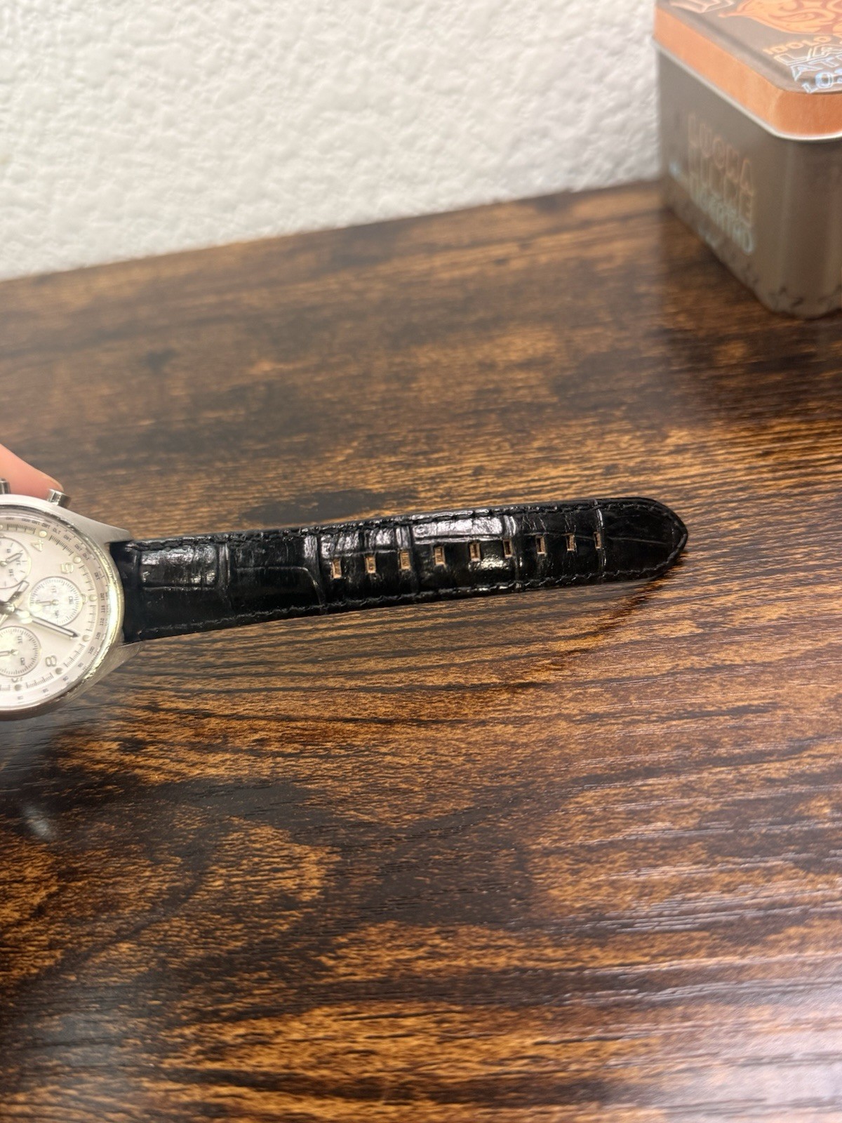 Fossil CH2823 Chronograph Men’s Watch White Dial Black Leather 38mm Working