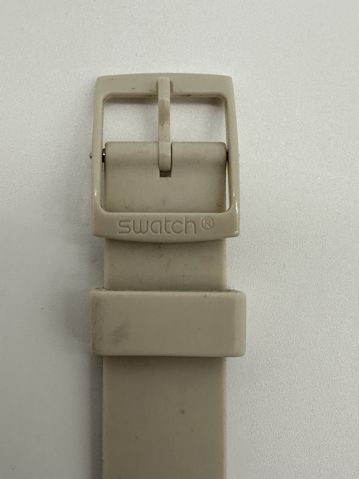 Tan Large Number Diamond Pattern SWATCH Watch In Case NEEDS BATTERY