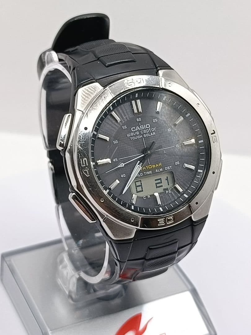 Excellent , Casio Wave Ceptor WVA-470 radio-controlled solar watch From Japan