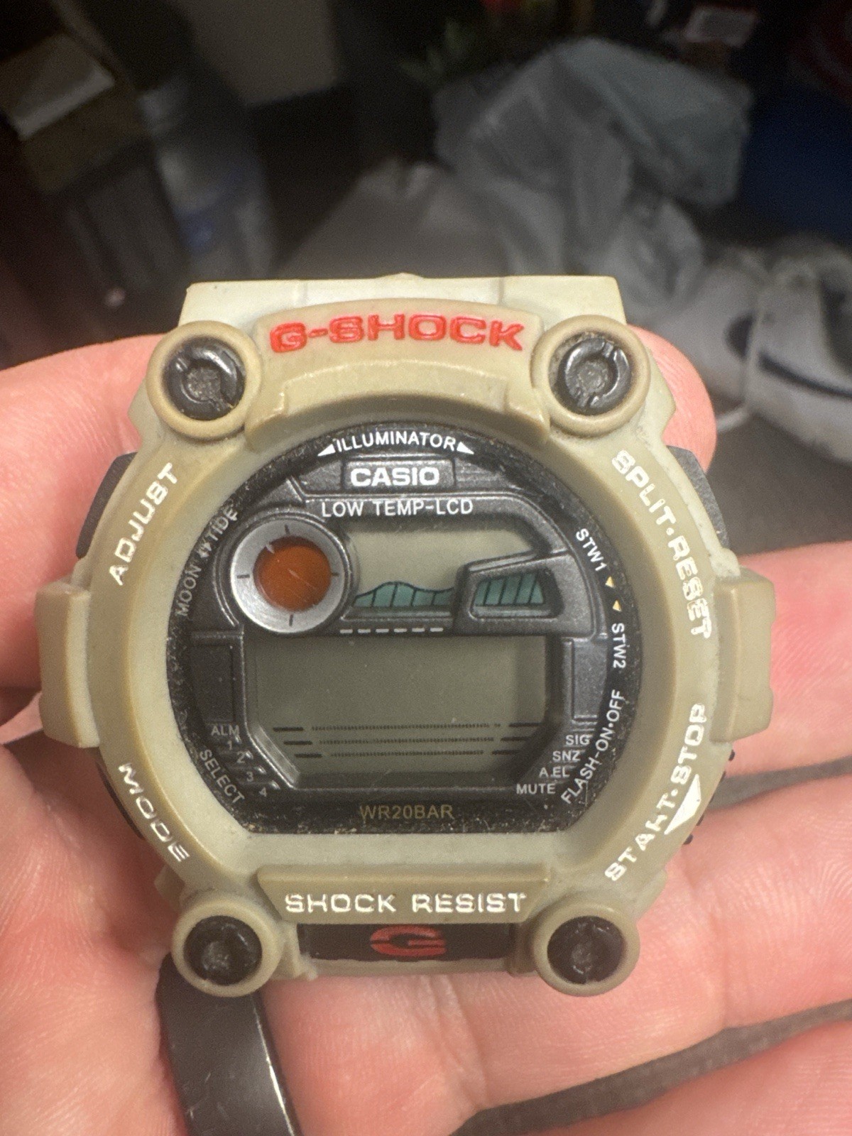 Casio G-Shock DW-6900C-S1 Tan Desert Digital Watch AS-IS Moon Tide WR20BAR