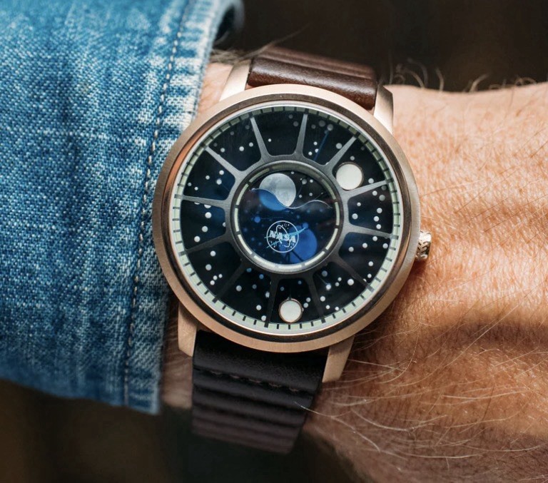 Xeric NASA Apollo 15 Moonphase Helix Nebula Watch w/ Box & Papers