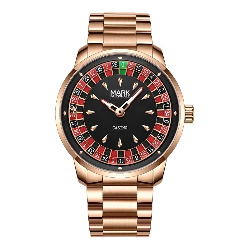 Mark Fairwhale Rotating Dial Luminous Waterproof Stainless Steel Men Watch