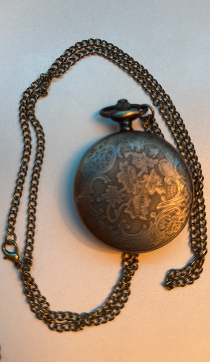 Vintage Style Mickey Mouse Pocket Watch with Chain – Needs New Battery