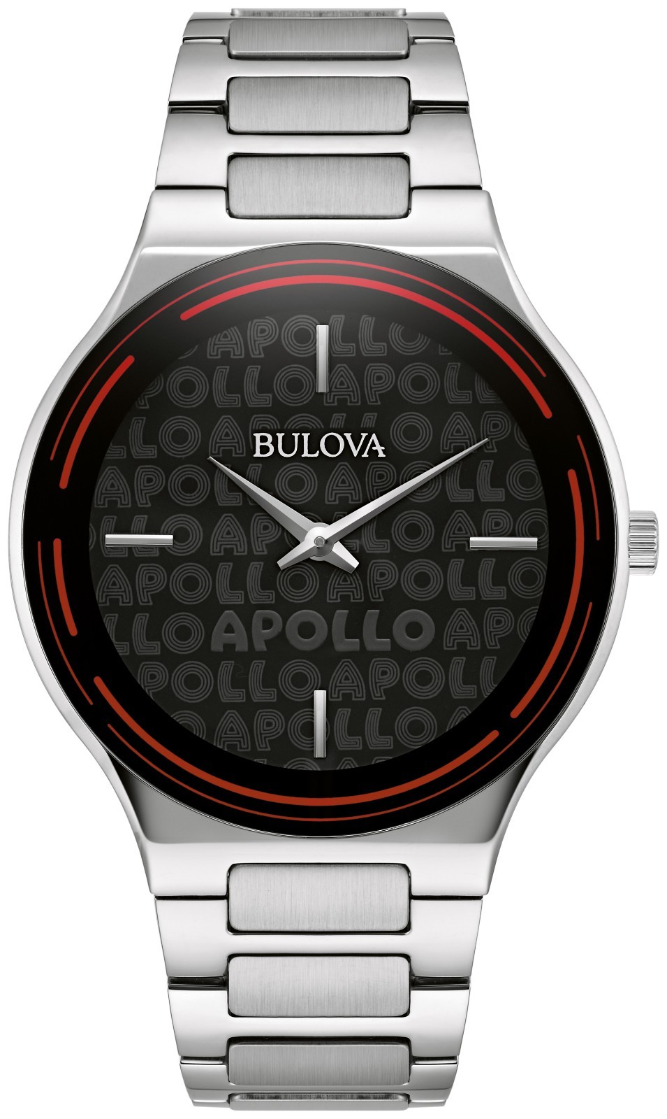 Bulova Men’s Apollo Theater Silver Stainless Steel Quartz Watch 43MM 96A296