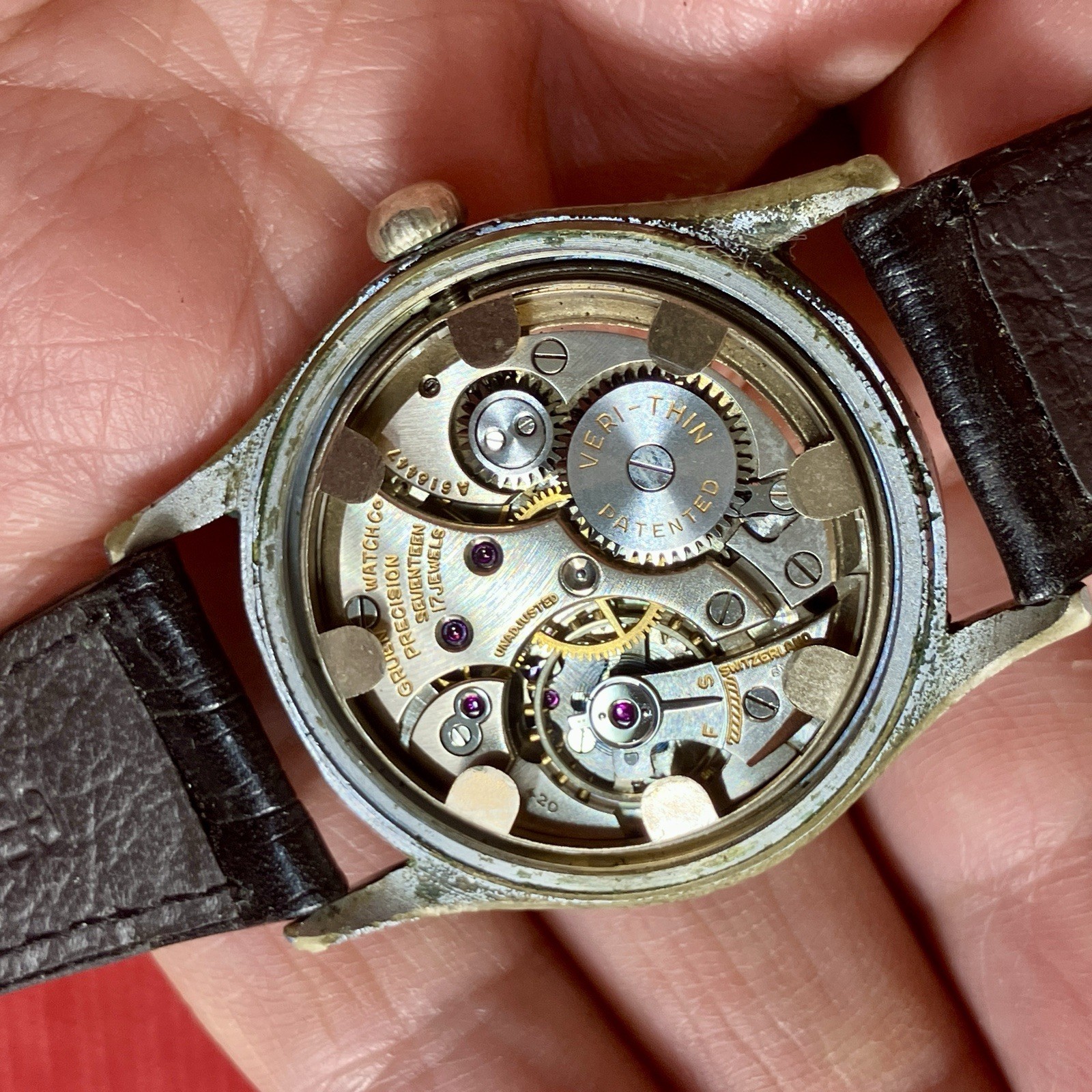 Gruen Veri-Thin Precision Pan American Mechanic Watch Vintage 24HR Dial