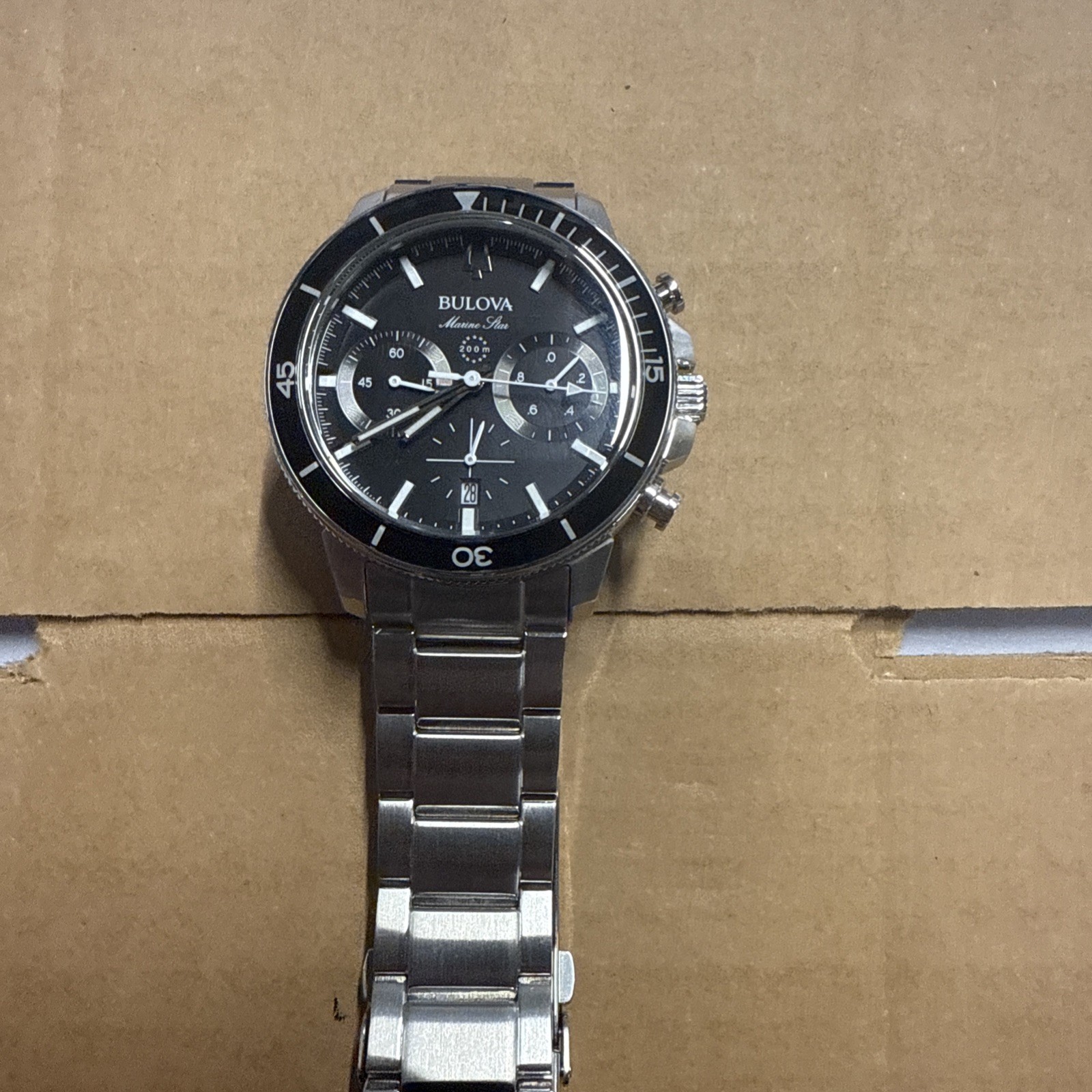 Bulova Precisionist 96B272 Men’s Chronograph Quartz Watch Black Dial Used
