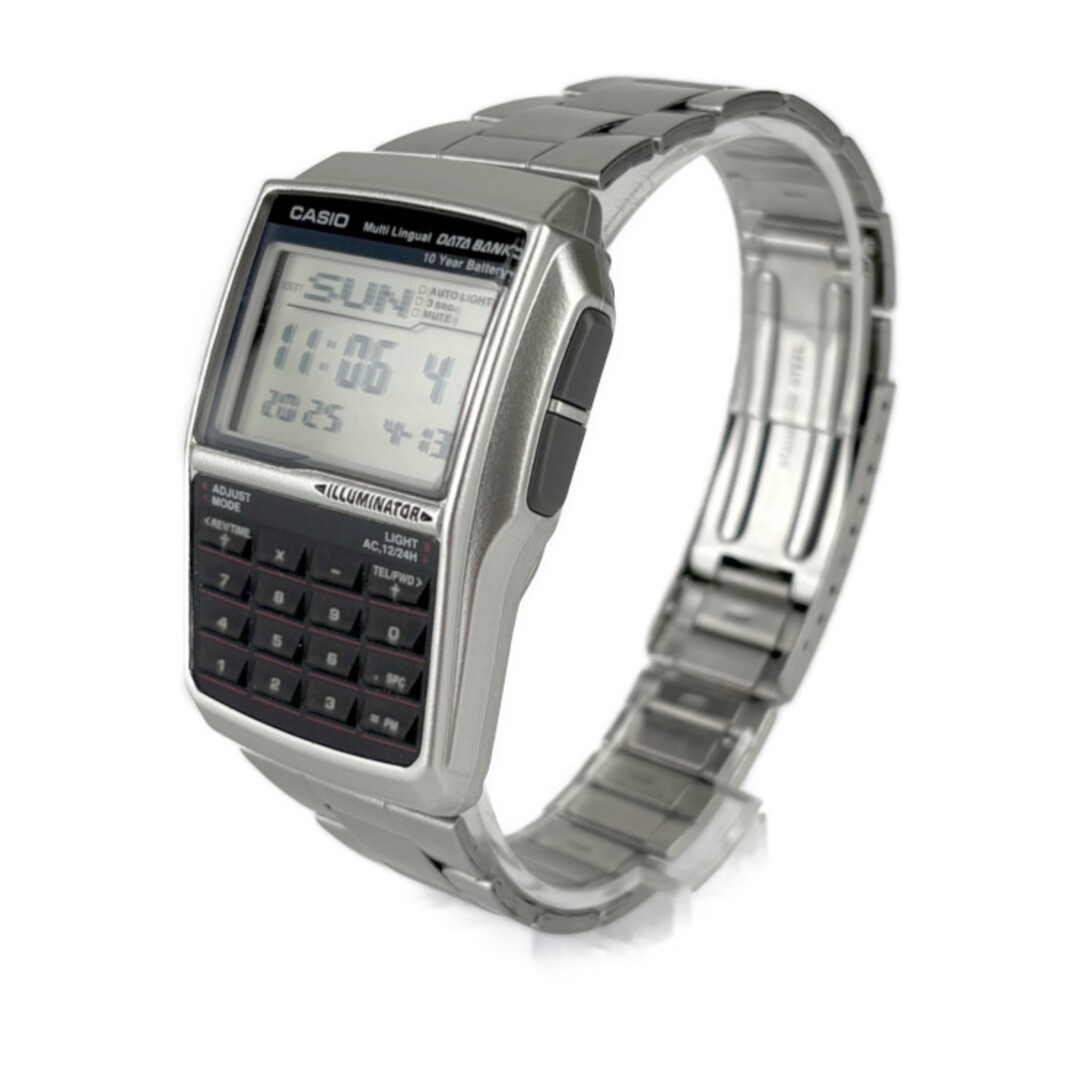 CASIO Data Bank DBC32D-1A Digital Calculator Watch Stainless Steel Men