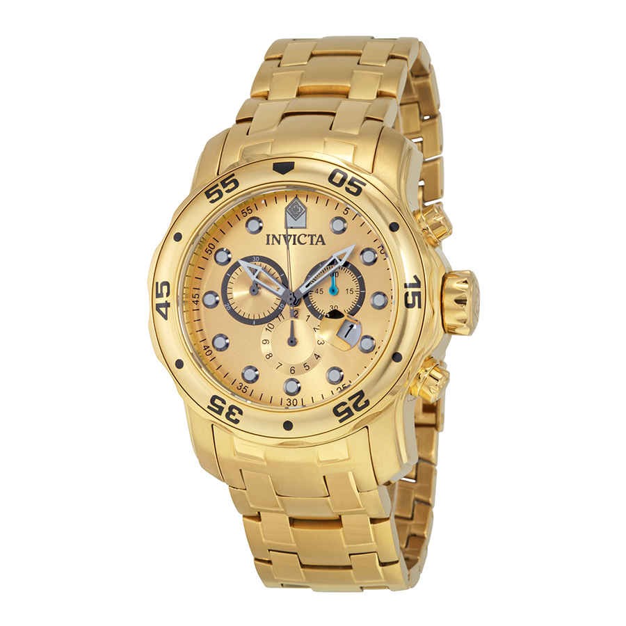 Invicta Scuba Pro Diver Chronograph Gold Dial Gold-tone Men’s Watch 0074