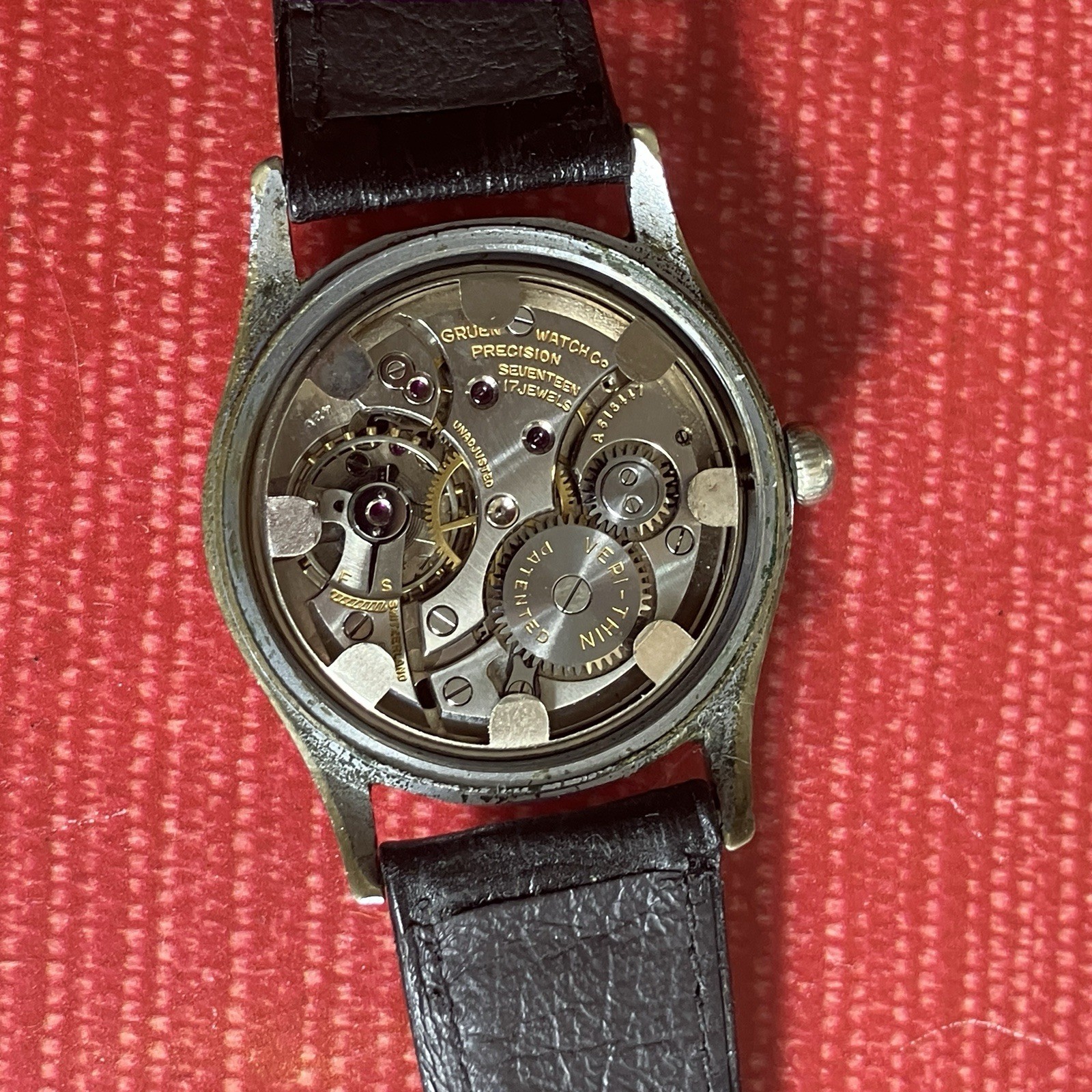Gruen Veri-Thin Precision Pan American Mechanic Watch Vintage 24HR Dial