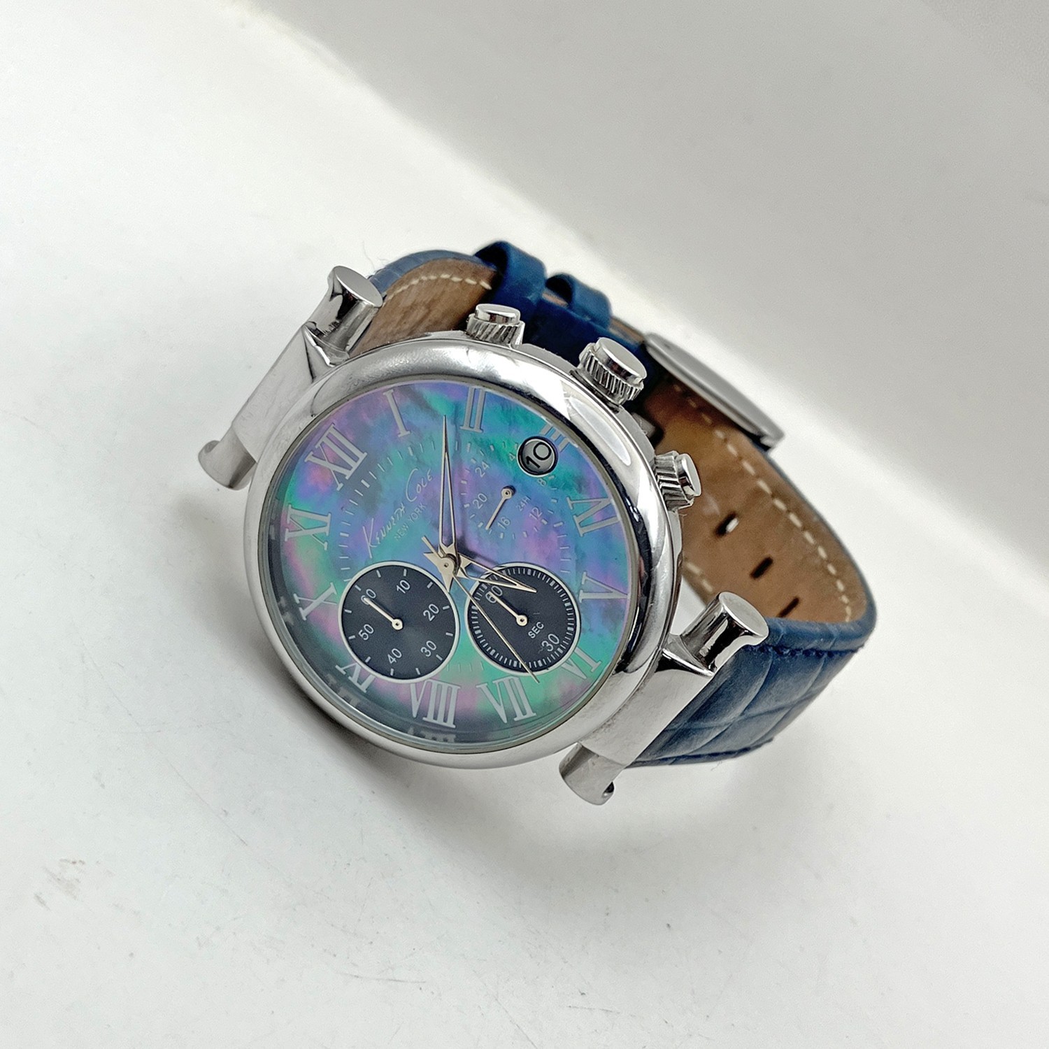 Kenneth Cole New York Chronograph Date Watch All Stainless Steel 36mm Womens