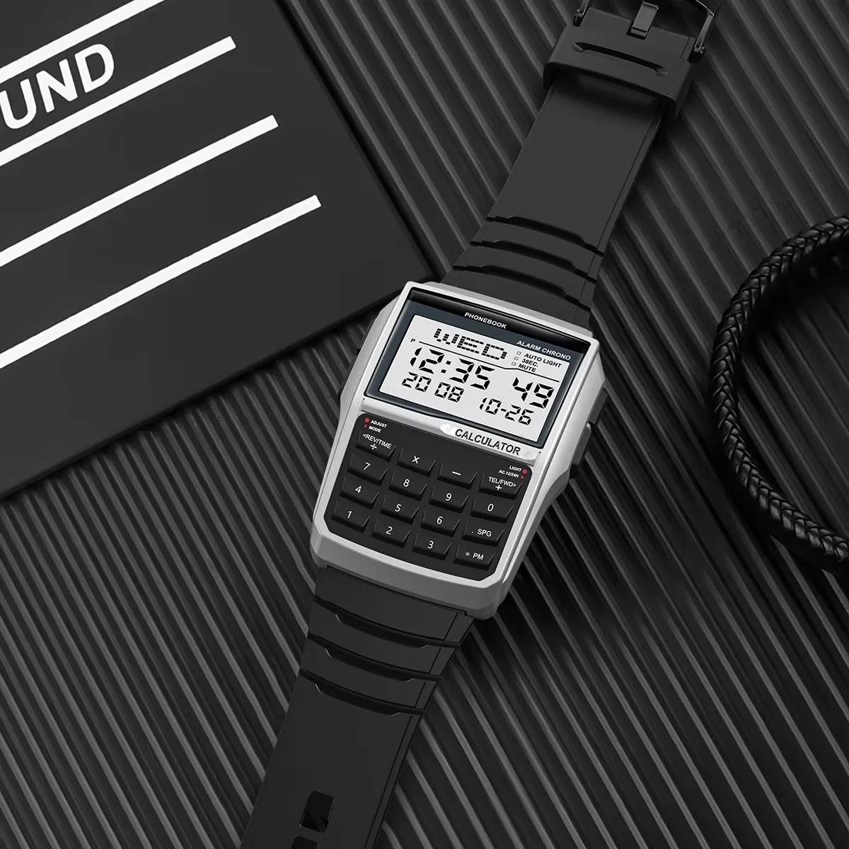 Men’s Digital Calculator Watch LED Multifunction Sports Wristwatch