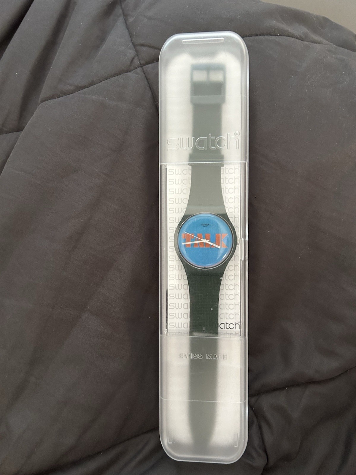 Swatch ‘Stop, Think, Talk’ in Plastic Case with original Strap and Box.