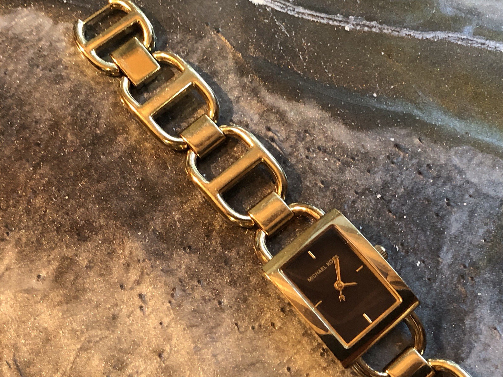 ✨🌟🛍️ RETIRED & RARE Early MICHAEL KORS Gold Link DESIGNER WATCH Bracelet ✨