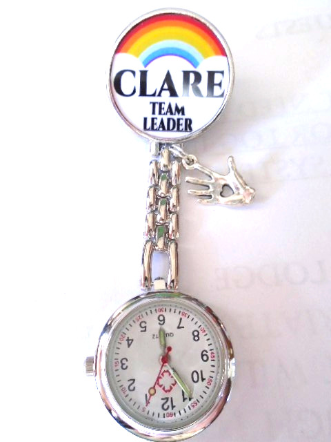 personalised rainbow watch name occupation silver hand charm heart awareness