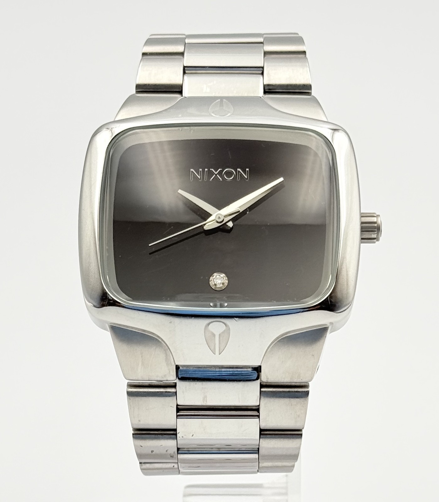 NIXON The Player Black Dial Silver Quartz Watch Wrist 16.5cm (6.5 in) – Rank B