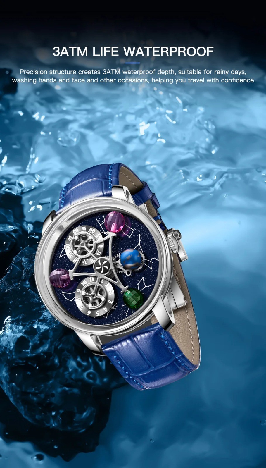 Jacob PINDU Constellation Star Mechanical Celestial Tourbillon Rotating Roulette