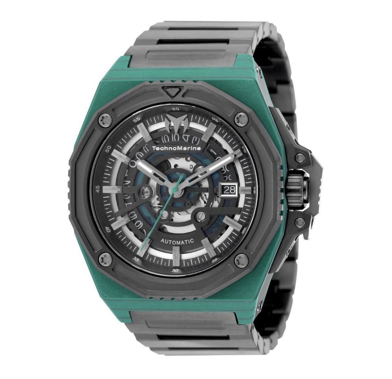 🔥TechnoMarine Carbon Fiber Nautic AUTOMATIC Green Dial Men’s Watch TM-525002