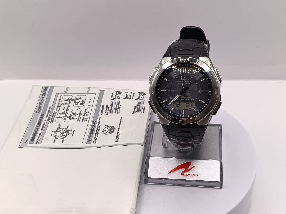 Excellent , Casio Wave Ceptor WVA-470 radio-controlled solar watch From Japan