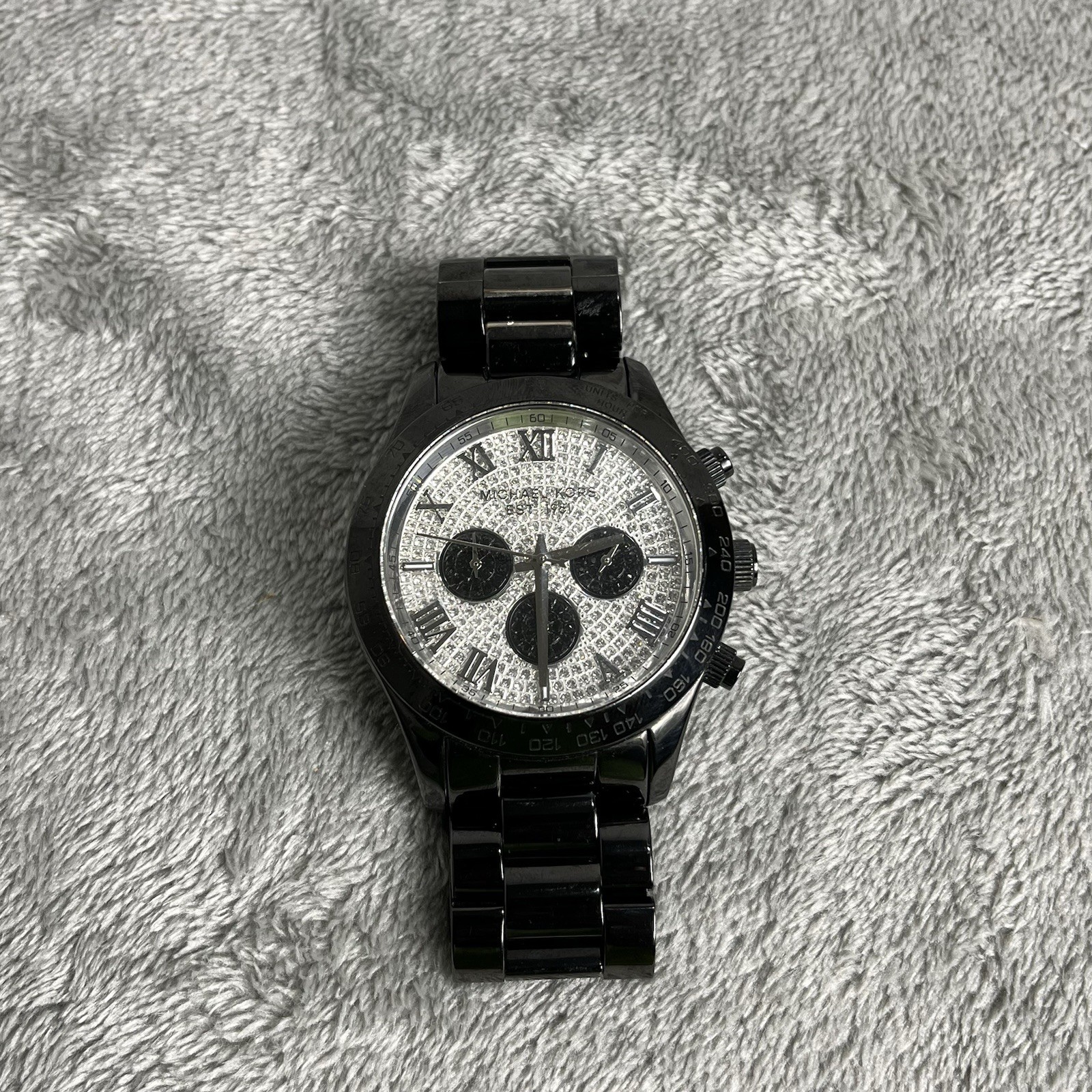 Michael Kors MK5668 Black Chronograph Crystal Dial Women’s Watch 10 ATM