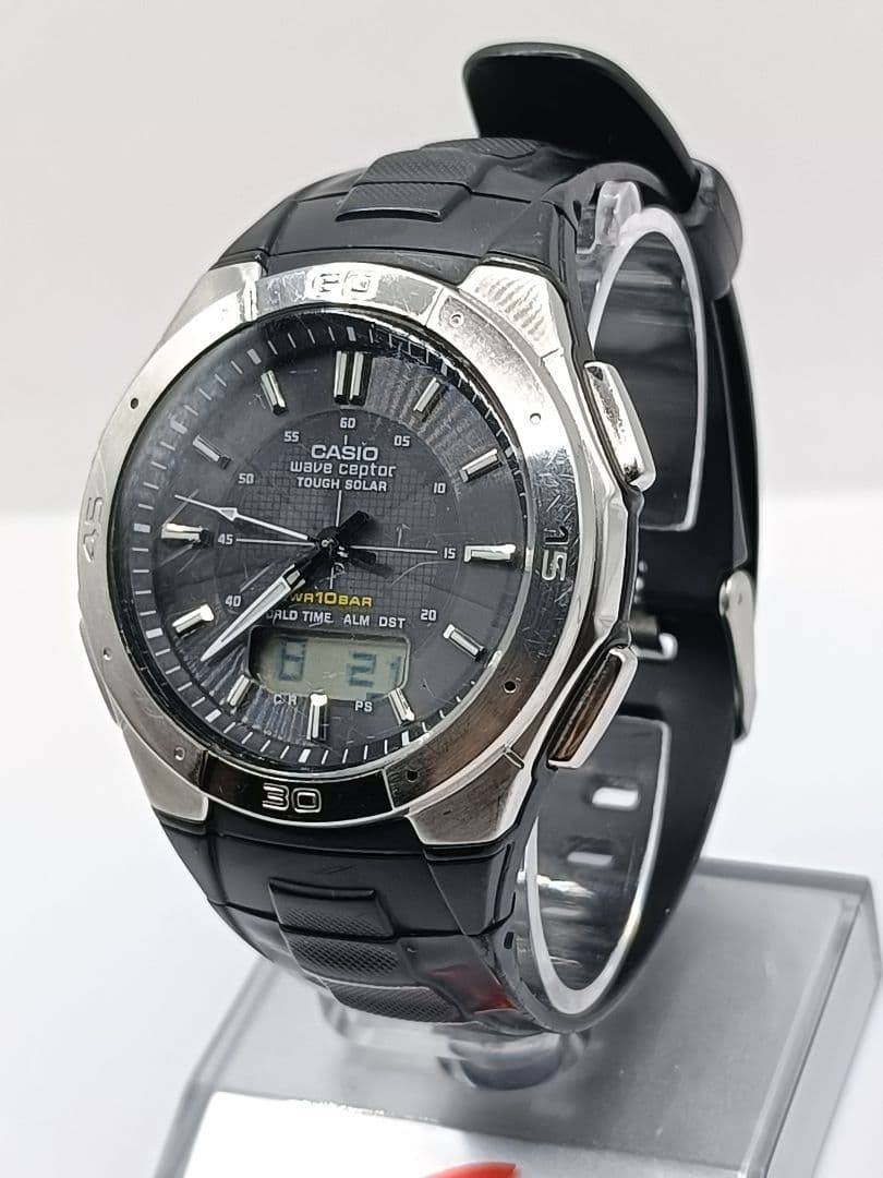 Excellent , Casio Wave Ceptor WVA-470 radio-controlled solar watch From Japan