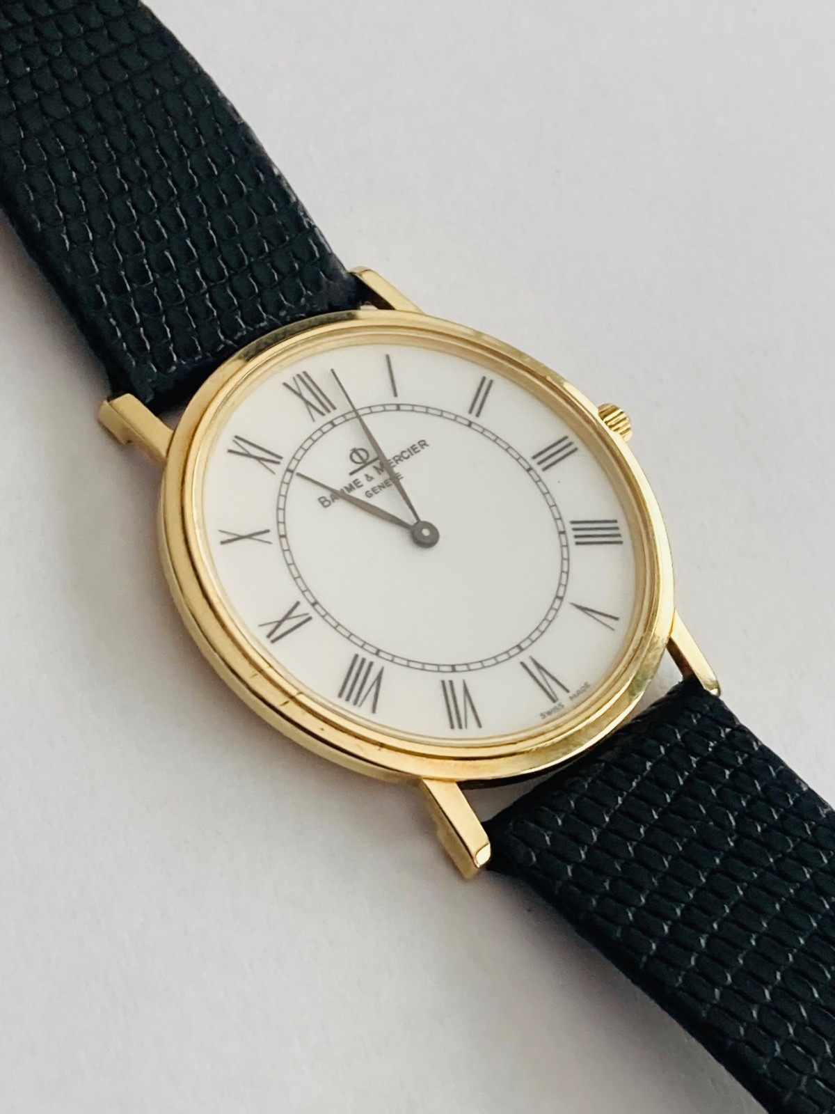 Baume & Mercier 14K Solid Gold Dress Men’s Quartz Watch W/Box – REF. 95605