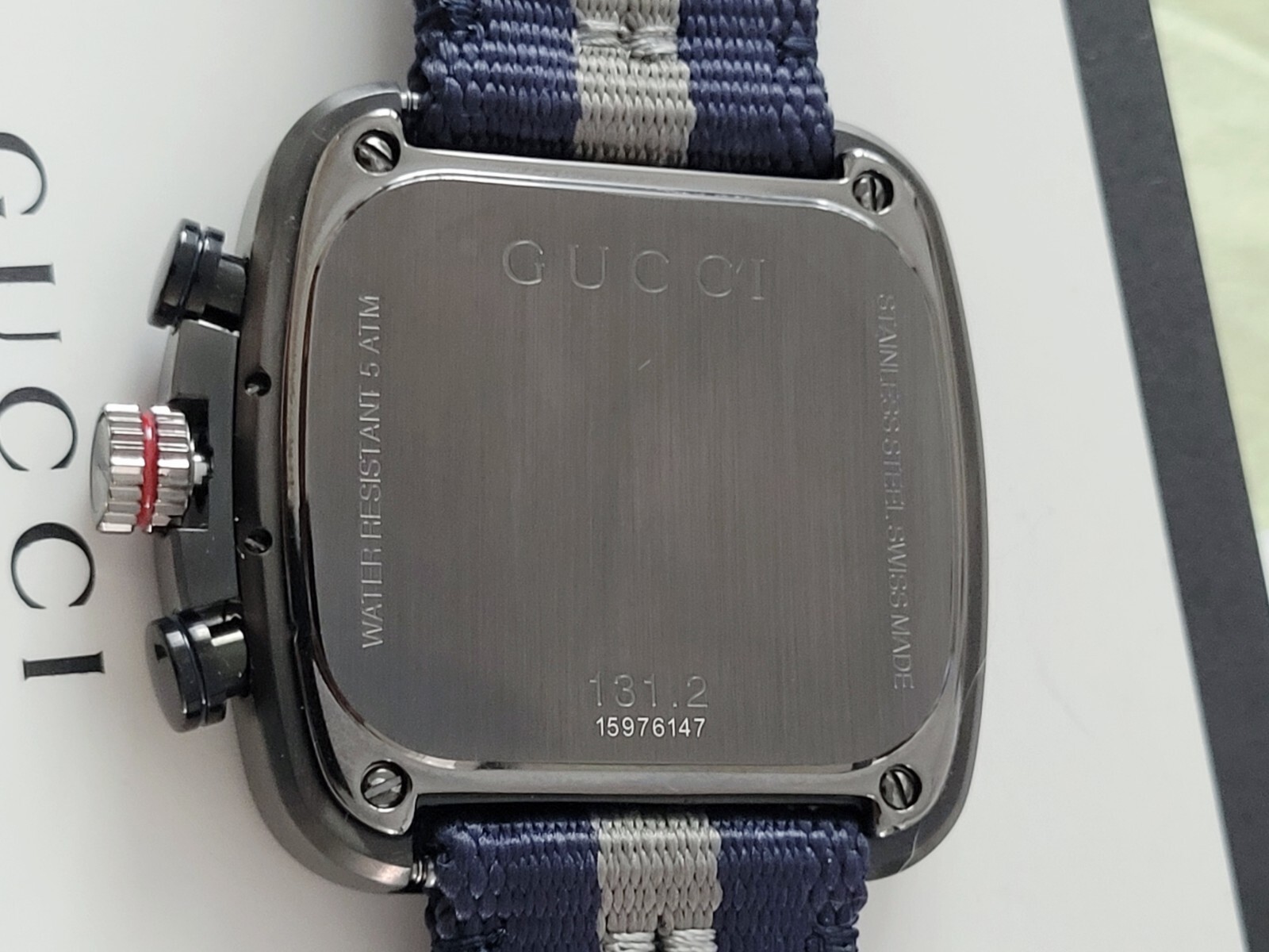 Gucci Coupe Chronogra,Authentic,Near Mint,Hardly Worn,Mens,45MM,Box,Bag,Booklet.