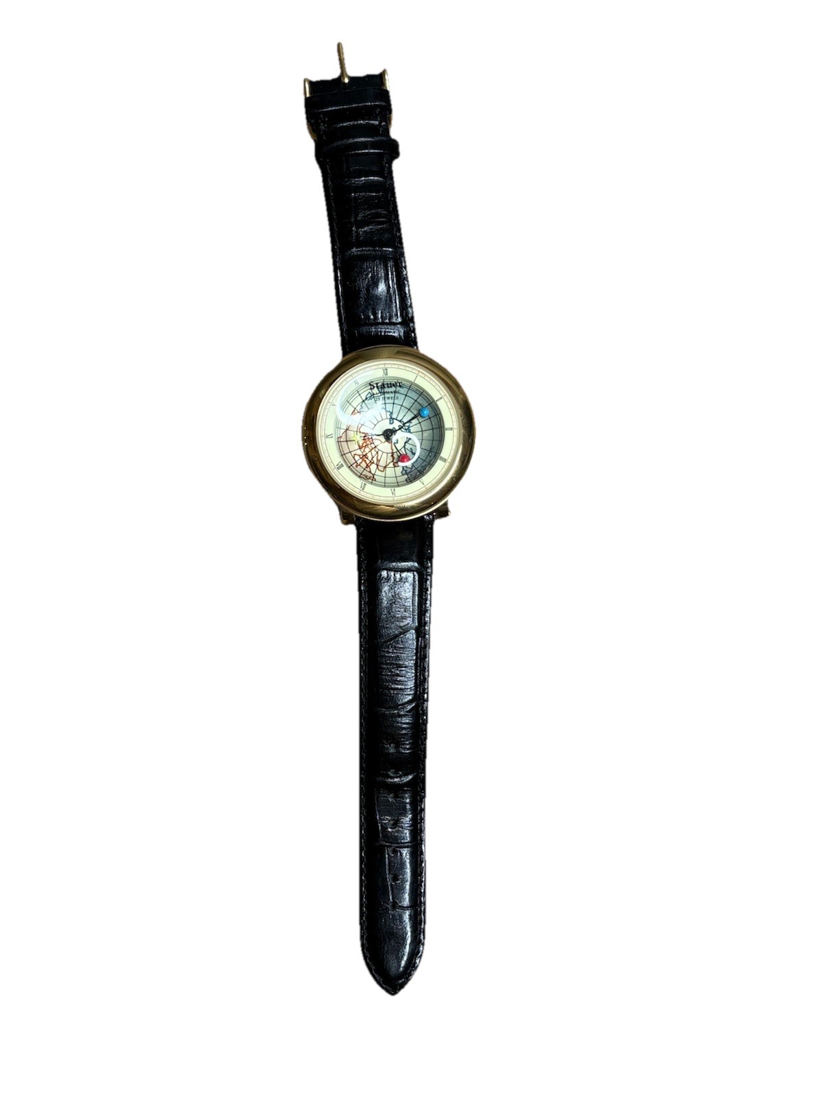 VINTAGE STAUER DUMONDE GLOBE MYSTERY DIAL WATCH COOL UNIQUE FUTURISTIC SPACE AGE