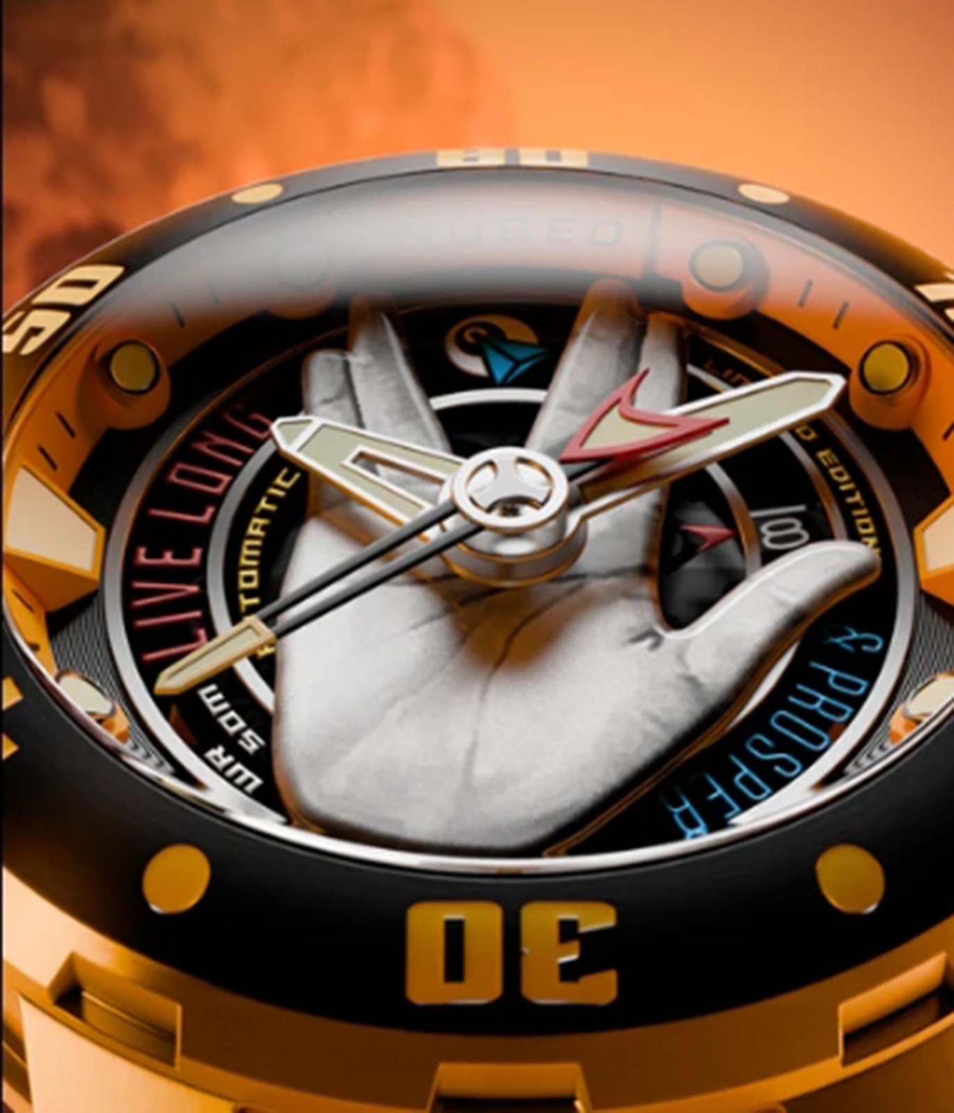 50mm Auto LIVE LONG & PROSPER | LE#017/100 | Yellow Strap Nubeo STAR TREK Watch
