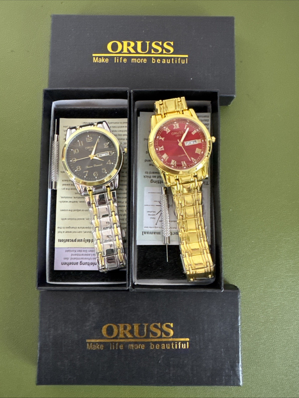 lot of 2 Men’s ORUSS 1853 Quartz Watches