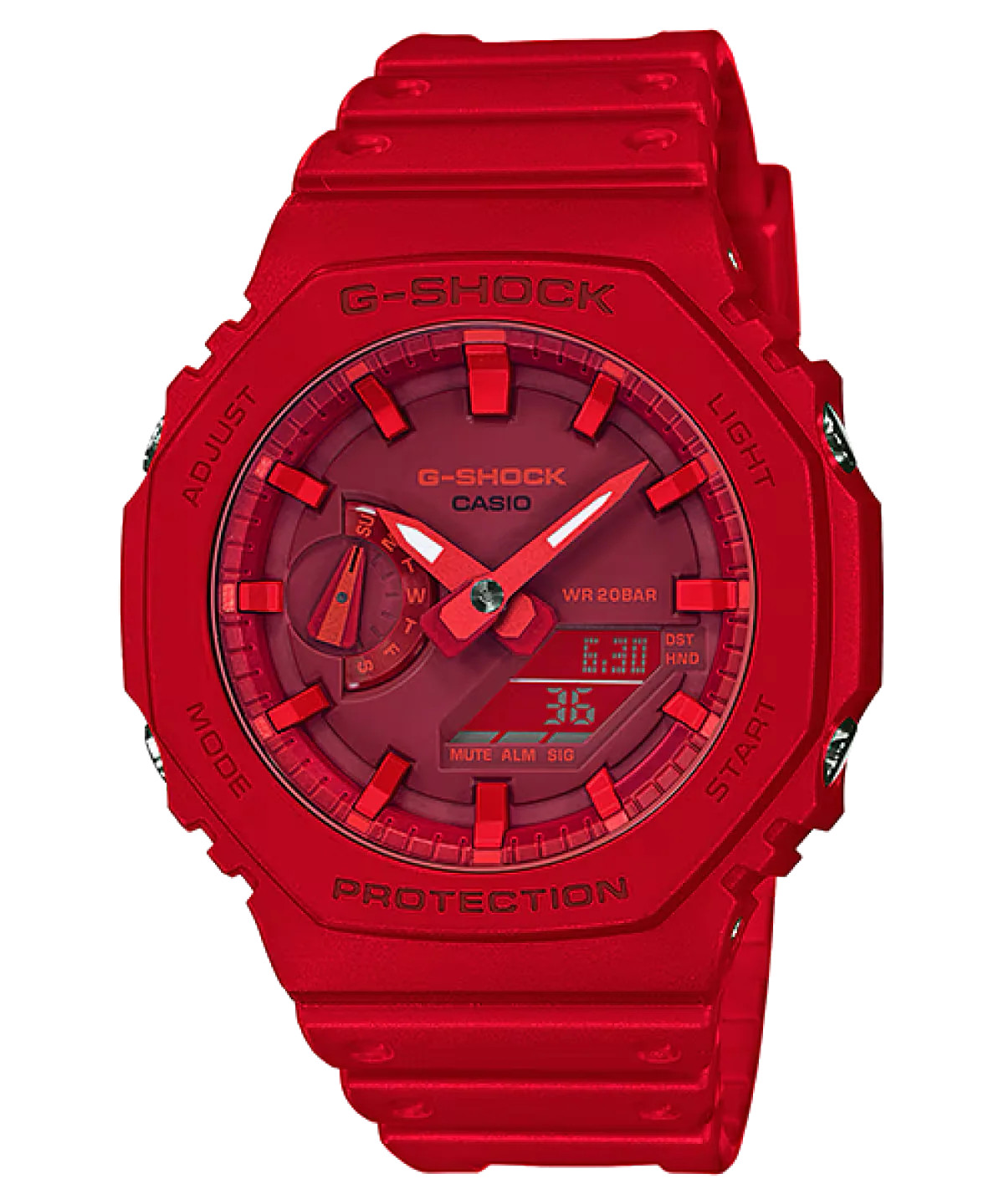 Casio G-Shock Analog/Digital Red Resin Watch GA-2100-4A/ GA2100-4A