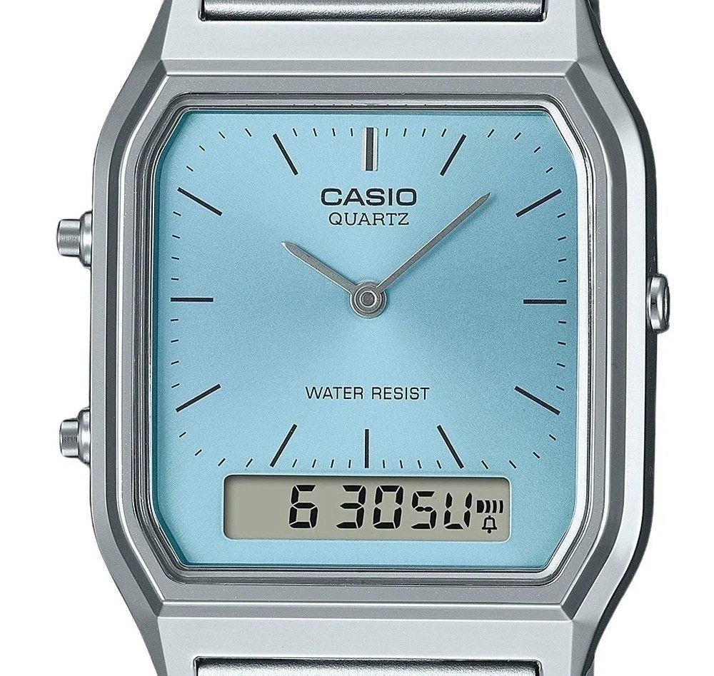 Casio Vintage Analog Digital Turquoise Blue Dial Quartz AQ-230A-2A1 Unisex Watch