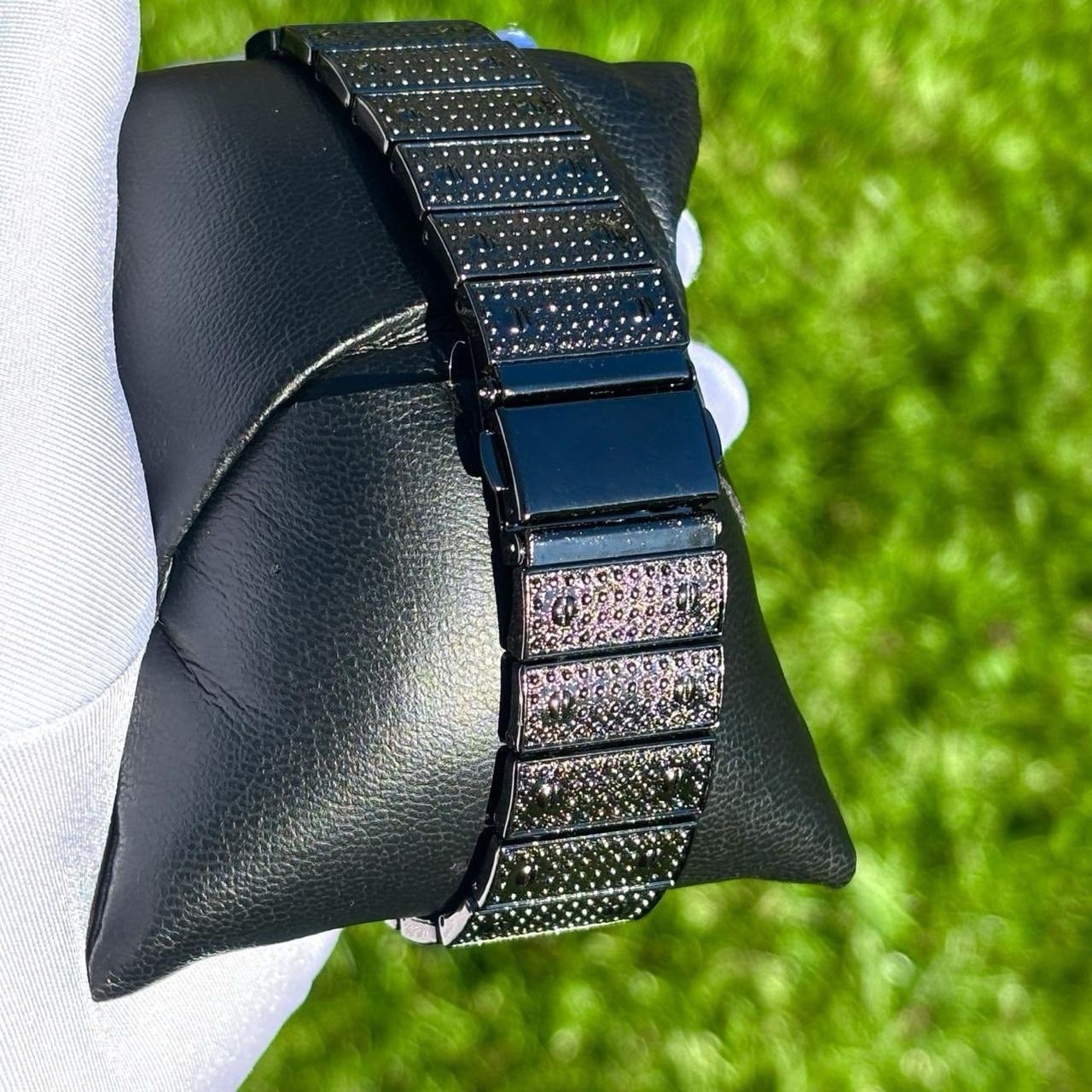 VVS Roman Numerals Square Dial Iced Out Diamond Watch Hip Hop Watch Black