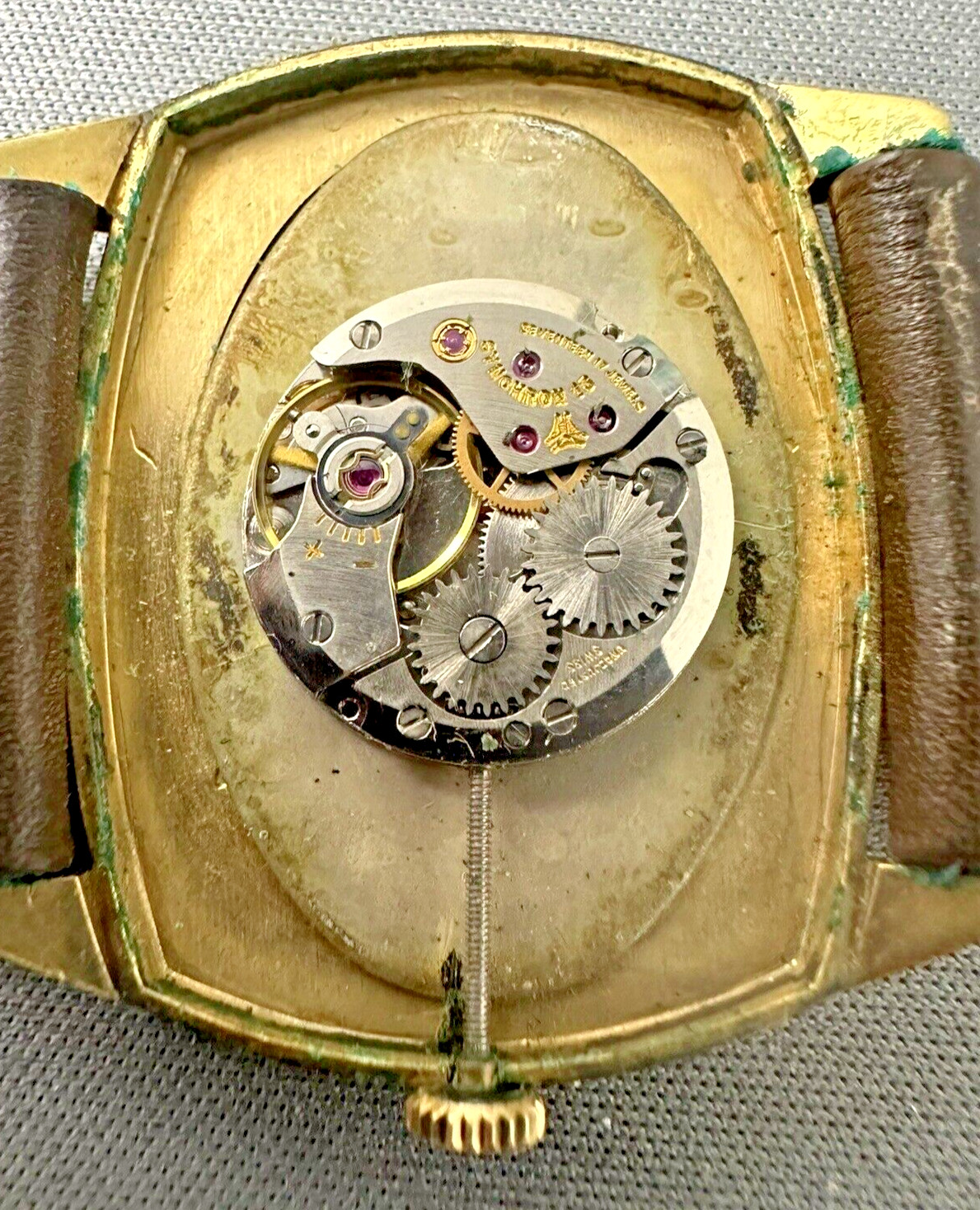 Ernest Borel synchorn Watch oval dial unisex RARE SHAPE!!!! running