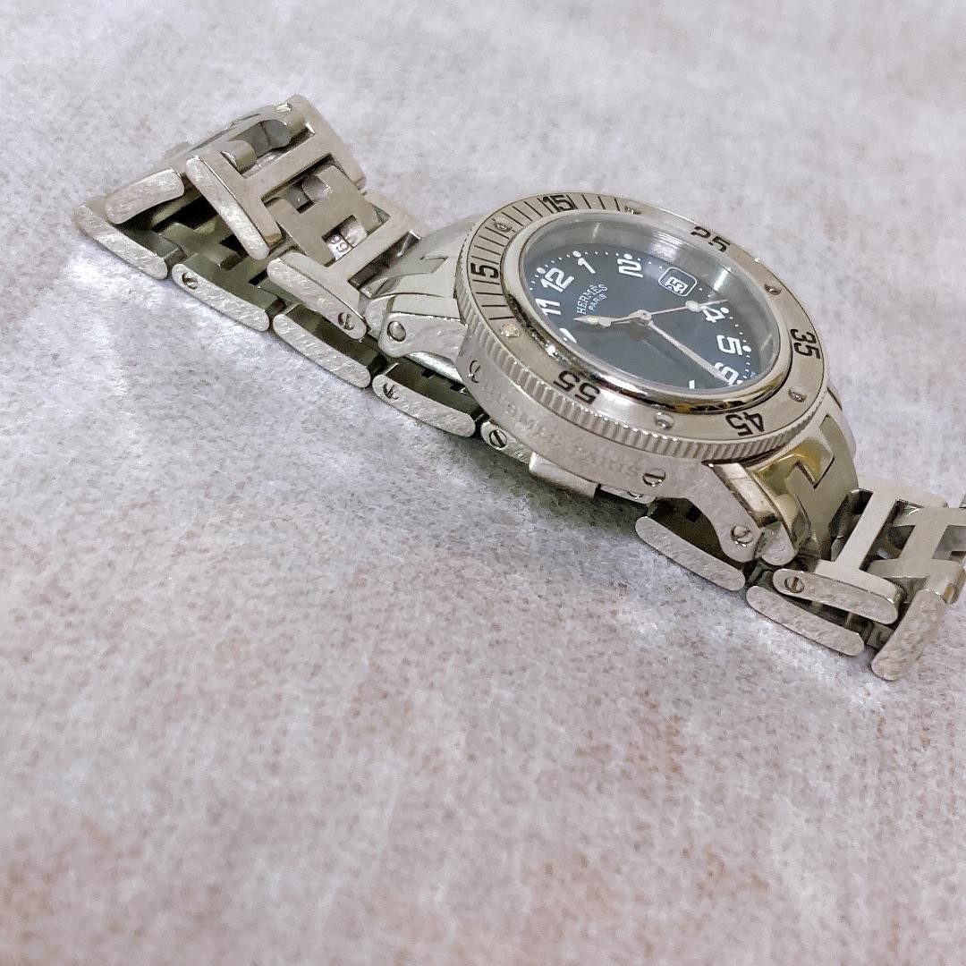 Hermes Clipper Diver Bezel Quartz Watch CL5.210 28mm Blue Ladies