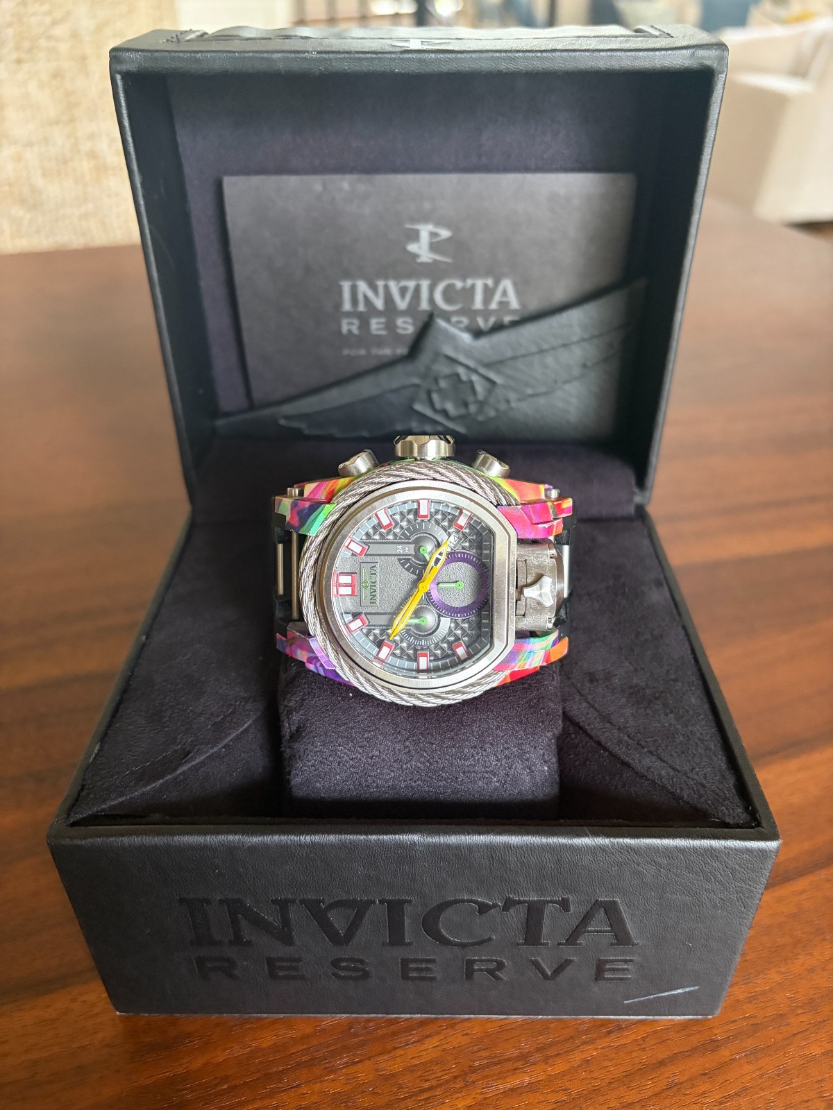 Invicta Reserve Bolt Zeus 35465 Chronograph 52mm Multicolor Watch Box Papers