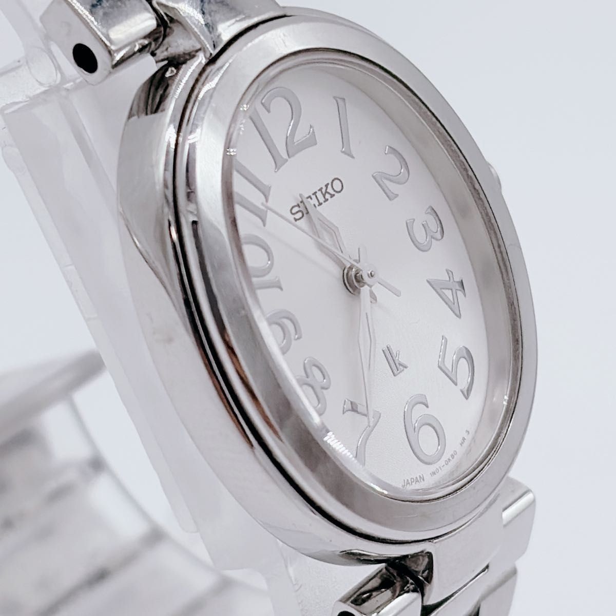 Seiko Quartz Ladies Watch Oval Silver Dial Stainless Japan