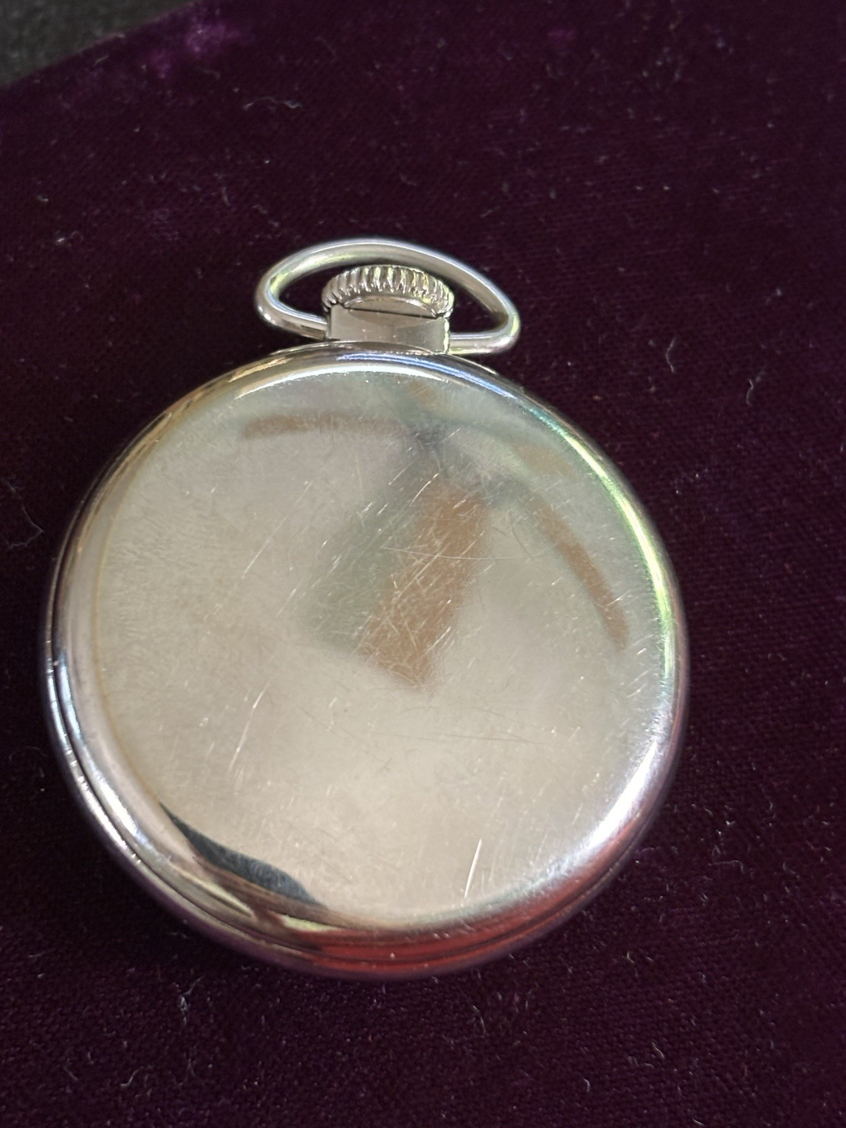 Westclox Bull’s Eye Open Face Pocket Watch Silver Case White Dial Manual