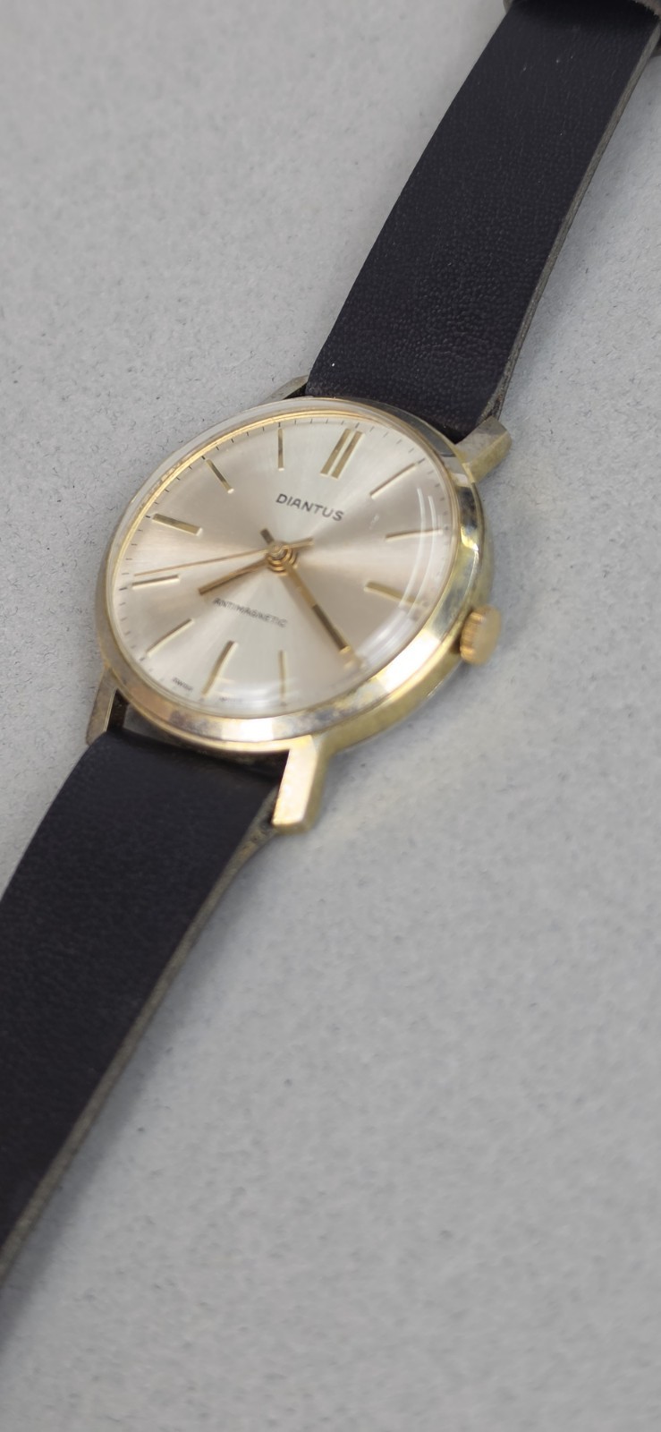 Vintage Diantus Antimagnetic Swiss Made Mechanical Men’s Watch,Runs