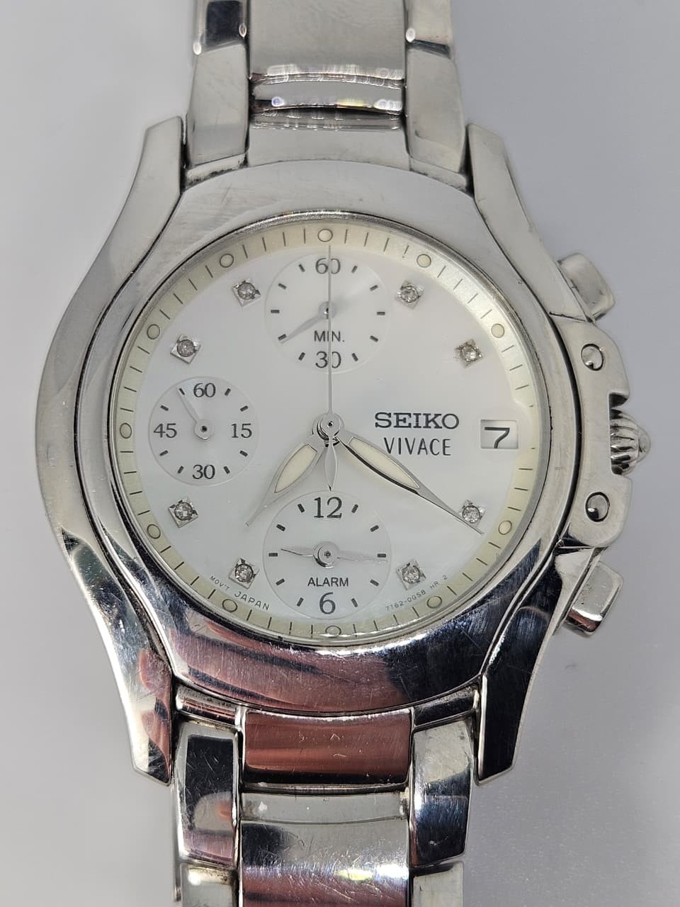 2010s Women’s Seiko Vivace SNA897P1 7T62-0FH0 Chrono Alarm Date 36mm Watch