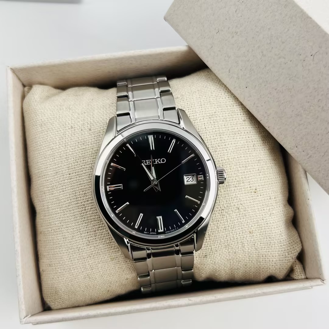 Seiko Essentials SUR311 Black Dial Men’s Stainless Steel Quartz Watch 40.2mm
