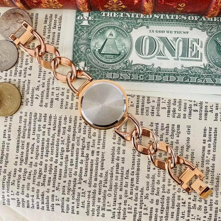 Gruen Embassy Quartz Date Watch Rose Gold Casual Formal Used
